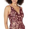 image:imageDress The Population Womens Blair Plunging Fit and Flare Midi DressBerryNude