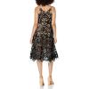 image:imageDress The Population Womens Blair Plunging Fit and Flare Midi DressBlackNude