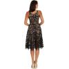 image:imageDress The Population Womens Blair Plunging Fit and Flare Midi DressBlackNude