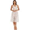 image:imageDress The Population Womens Blair Plunging Fit and Flare Midi DressWhiteNude