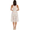 image:imageDress The Population Womens Blair Plunging Fit and Flare Midi DressWhiteNude