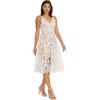 image:imageDress The Population Womens Blair Plunging Fit and Flare Midi DressWhiteNude