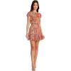 image:imageDress The Population Womens Kenley Fit and Flare Mini DressBright Fuchsia Multi