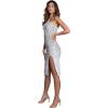 image:imageDress The Population Womens Palmer Bodycon Midi DressSpecial Occasion DressWhiteSilver