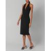 image:imageDress The Population Womens Vanessa Deep Plunge Neckline Halter Bodycon Midi DressBlack