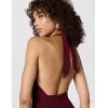 image:imageDress The Population Womens Vanessa Deep Plunge Neckline Halter Bodycon Midi DressBurgundy