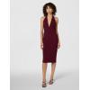 image:imageDress The Population Womens Vanessa Deep Plunge Neckline Halter Bodycon Midi DressBurgundy
