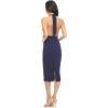 image:imageDress The Population Womens Vanessa Deep Plunge Neckline Halter Bodycon Midi DressNavy