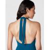 image:imageDress The Population Womens Vanessa Deep Plunge Neckline Halter Bodycon Midi DressPeacock Blue