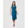 image:imageDress The Population Womens Vanessa Deep Plunge Neckline Halter Bodycon Midi DressPeacock Blue