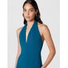 image:imageDress The Population Womens Vanessa Deep Plunge Neckline Halter Bodycon Midi DressPeacock Blue