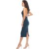 image:imageDress The Population Womens Vanessa Deep Plunge Neckline Halter Bodycon Midi DressPine