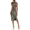 image:imageDress the Population Womens Allison Plunging Sequin Fitted Midi Cap Sleeve Sheath DressBlackGold Velvet