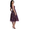 image:imageDress the Population Womens Elisa Floral Sequin Florals with Metallic Vines Midi Fit and Flare VNeck DressDeep Plum Multi