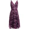 image:imageDress the Population Womens Elisa Floral Sequin Florals with Metallic Vines Midi Fit and Flare VNeck DressDeep Plum Multi