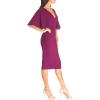 image:imageDress the Population Womens Louisa Midi Plunging DressDark Magenta