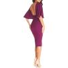 image:imageDress the Population Womens Louisa Midi Plunging DressDark Magenta