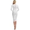 image:imageDress the Population Womens Sophia Evening Primerose Stretch Lace Midi Bodycon Boat Neck Dress WhiteNude XSmall