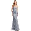 image:imageDress The Population Womens Scarlett Mermaid Maxi DressGraphite Blue Multi
