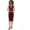 image:imageDress The Population Womens Vanessa Deep Plunge Neckline Halter Bodycon Midi DressBurgundy