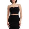 image:imageDress the Population Womens Lynn Mesh Square Neck Bustier Crop TopBlack
