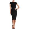 image:imageDress the Population Womens Marcella Cap Sleeve Scoop Back Sequin Midi DressBlack Lace