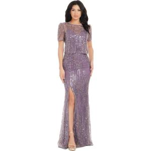 image:imageDress The Population Womens Amanda Mermaid Maxi DressDusty Lavender Multi