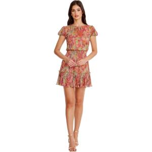 image:imageDress The Population Womens Kenley Fit and Flare Mini DressBright Fuchsia Multi