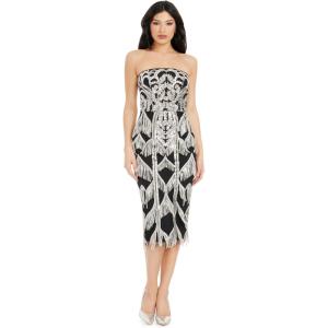 image:imageDress The Population Womens Viviana Bodycon Midi DressSilverblack