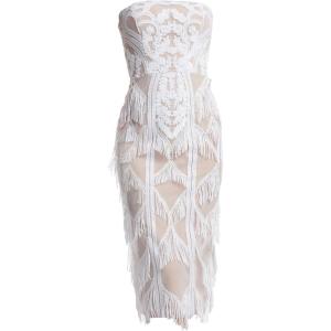 image:imageDress The Population Womens Viviana Bodycon Midi DressWhitenude