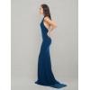 image:imageDress The Population Womens Camden Sleeveless Halter Plunging Long Stretch GownPeacock Blue