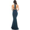 image:imageDress The Population Womens Camden Sleeveless Halter Plunging Long Stretch GownPine