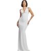 image:imageDress The Population Womens Camden Sleeveless Halter Plunging Long Stretch GownWhite