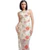 image:imageDress The Population Womens Helena Bodycon Midi DressChampagne Multi