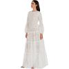 image:imageDress The Population Womens Lyra Fit and Flare Floor Length DressWhite