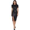 image:imageDress The Population Womens Natasha Bodycon Midi DressSpecial Occasion DressBlack