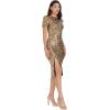 image:imageDress The Population Womens Natasha Bodycon Midi DressSpecial Occasion DressGold