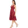 image:imageDress the Population Womens Elisa Sleeveless Plunge Neckline Fit and Flare Midi DressFuchsia Multi