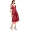 image:imageDress the Population Womens Elisa Sleeveless Plunge Neckline Fit and Flare Midi DressFuchsia Multi