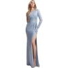 image:imageDress The Population Womens Summer Mermaid Maxi DressIce Blue Multi