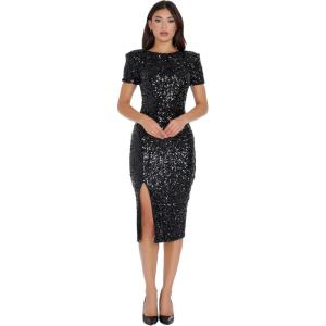 image:imageDress The Population Womens Natasha Bodycon Midi DressSpecial Occasion DressBlack
