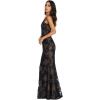 image:imageDress The Population Womens Sharon Sequin Maxi Mermaid VNeck GownBlackNude