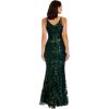 image:imageDress The Population Womens Sharon Sequin Maxi Mermaid VNeck GownPine Multi