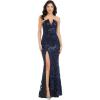 image:imageDress The Population Womens Fernanda Bodycon Maxi DressNavyblack
