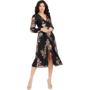 image:imageDress The Population Womens Holly Fit and Flare Midi DressBlack Multi