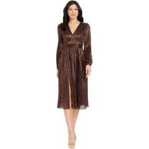 image:imageDress The Population Womens Holly Fit and Flare Midi DressMocha
