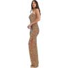 image:imageDress the Population Womens Andy Strapless Sequin Wide Leg JumpsuitCayenne