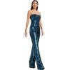 image:imageDress the Population Womens Andy Strapless Sequin Wide Leg JumpsuitDeep Teal
