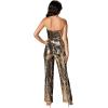 image:imageDress the Population Womens Andy Strapless Sequin Wide Leg JumpsuitGold