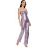 image:imageDress the Population Womens Andy Strapless Sequin Wide Leg JumpsuitLavender Multi